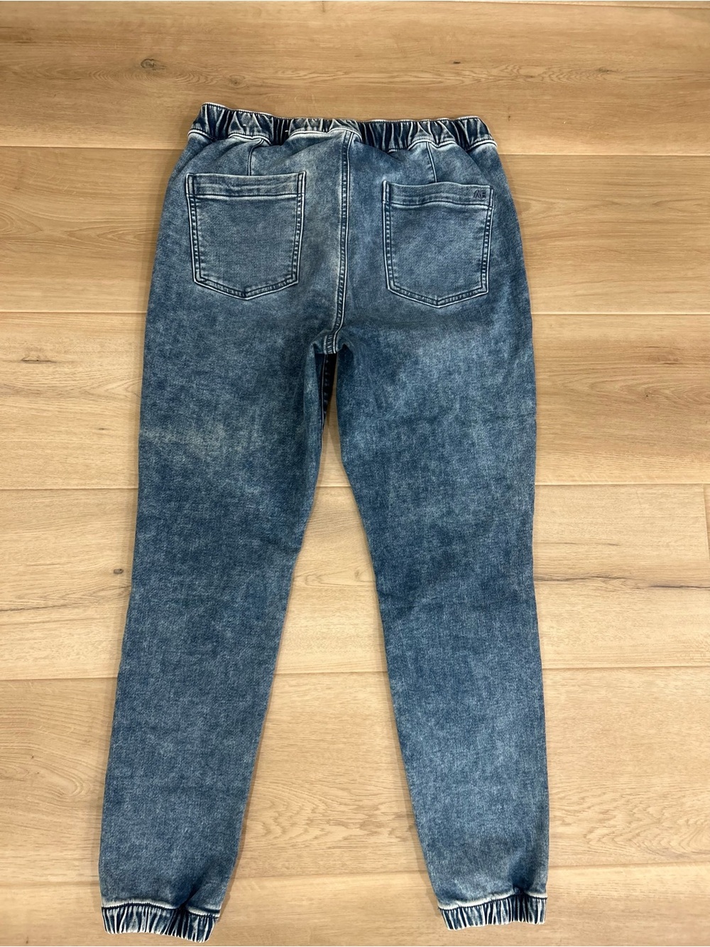 American Eagle Denim Jogger Jeans Women’s 12 Blue Stretch Elastic Waist Tapered - Picture 7 of 7